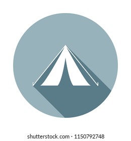 tent icon in Flat long shadow. One of web collection icon can be used for UI/UX