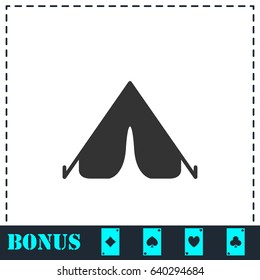 Tent icon flat. Simple vector symbol and bonus icon