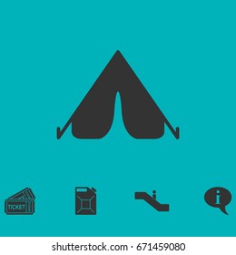 Tent icon flat. Simple vector symbol and bonus icon