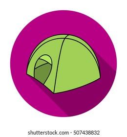 Tent icon in flat style isolated on white background. Ski resort symbol stock vector illustration.