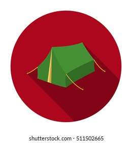 Tent icon in flat style isolated on white background. Hunting symbol stock vector illustration.