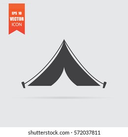 Icono de carpa en estilo plano aislado en fondo gris. Para su diseño, logotipo. Ilustración vectorial.