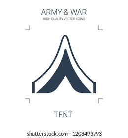 tent icon. high quality filled tent icon on white background. from war collection flat trendy vector tent symbol. use for web and mobile