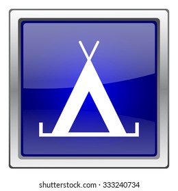 Tent icon. Internet button on white background. EPS10 vector.
