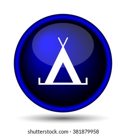 Tent icon. Internet button on white background. EPS10 vector
