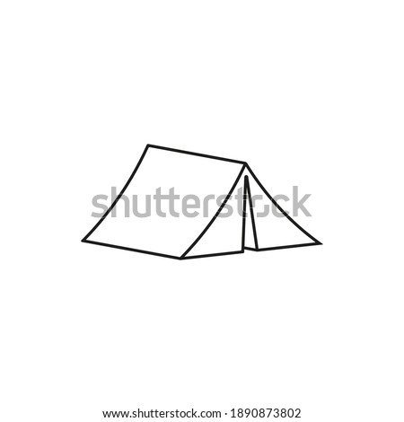 Tent icon. Line style. Vector.