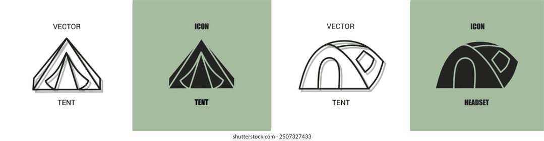 Tent icon line. Tent vector illustration.