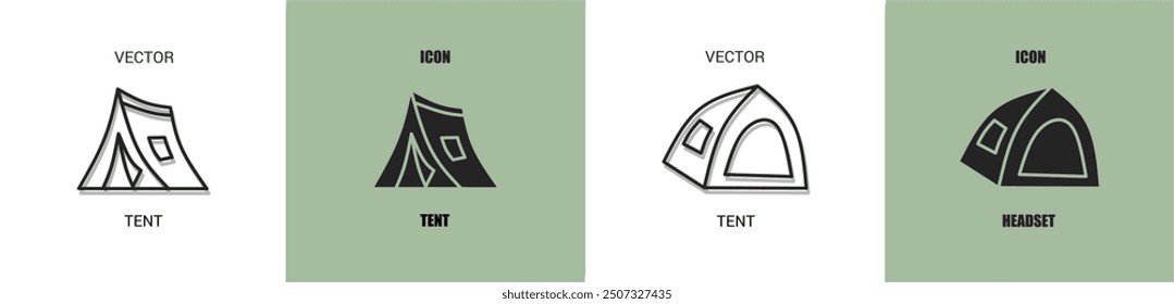 Línea de icono de tienda. Ilustración vectorial de carpa.