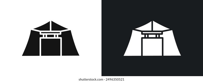 Conjunto de gráficos lineales de ícono de tienda Vector en negro