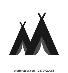 Tent icon logo design template isolated illustration