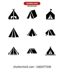 tent icon or logo isolated sign symbol vector illustration - Collection of high quality black style vector icons
