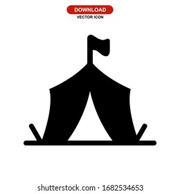 tent icon or logo isolated sign symbol vector illustration - high quality black style vector icons
