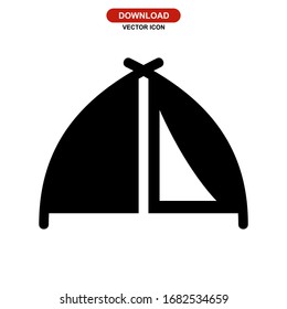 tent icon or logo isolated sign symbol vector illustration - high quality black style vector icons
