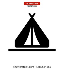 tent icon or logo isolated sign symbol vector illustration - high quality black style vector icons
