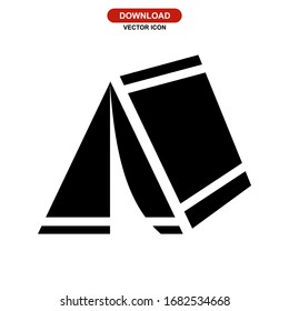 tent icon or logo isolated sign symbol vector illustration - high quality black style vector icons
