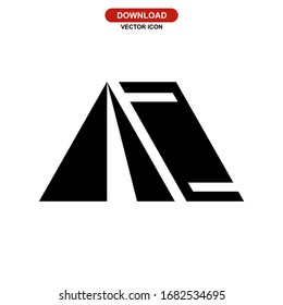 tent icon or logo isolated sign symbol vector illustration - high quality black style vector icons
