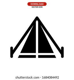 tent icon or logo isolated sign symbol vector illustration - high quality black style vector icons
