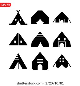 tent icon or logo isolated sign symbol vector illustration - high quality black style vector icons
