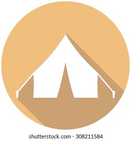 Tent icon a long shadow