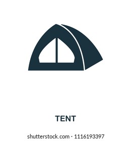 Tent icon. Mobile app, printing, web site icon. Simple element sing. Monochrome Tent icon illustration.