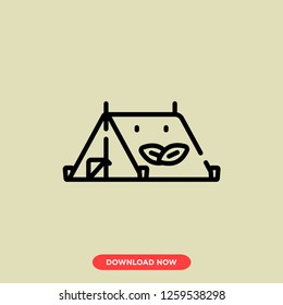 Tent icon modern vector style. Tent travel camping icon for web and app. Tent icon concept.