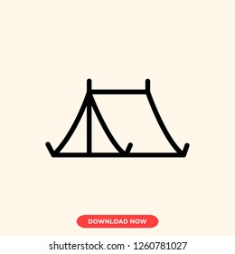 Tent icon modern vector style. Tent travel camping icon for web and app.