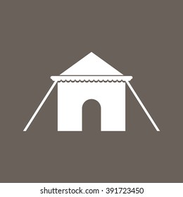 Tent Icon on Dark Gray Color. Eps-10.