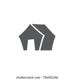 tent icon on the white background