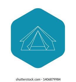 Tent icon. Outline illustration of tent vector icon for web