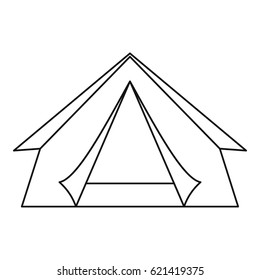 Tent icon. Outline illustration of tent vector icon for web