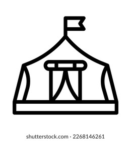 tent icon outline style military illustration vector army element and symbol perfect. Icon sign from modern collection for web.