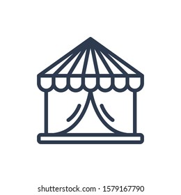 tent icon in outline style. vector illustration and editable stroke. Isolated on white background.