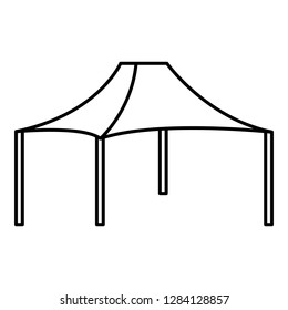 Tent icon. Outline tent vector icon for web design isolated on white background