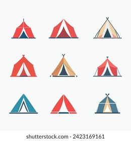 Tent icon Pro style Vector Set