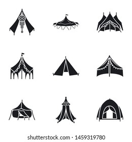 Tent icon set. Simple set of 9 tent vector icons for web design isolated on white background