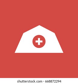 tent icon. sign design. red background