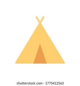 Tent icon. Simple color vector elements of hipster style icons for ui and ux, website or mobile application
