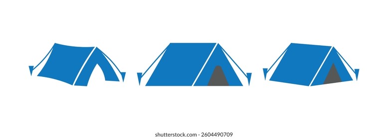 Tent icon simple design, vector camping event travel.