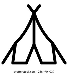 Tent icon with simple and line style