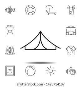 tent icon. Simple thin line, outline vector element of summer icons set for UI and UX, website or mobile application