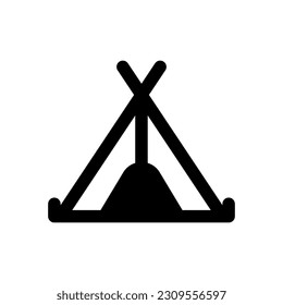 tent icon solid style vector