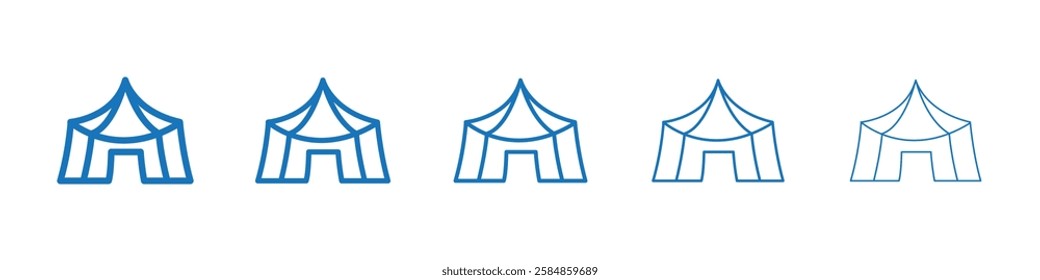 Tent icon Symbol collection thin outline set