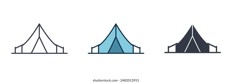 Tent Icon symbol vector illustration isolated on white background