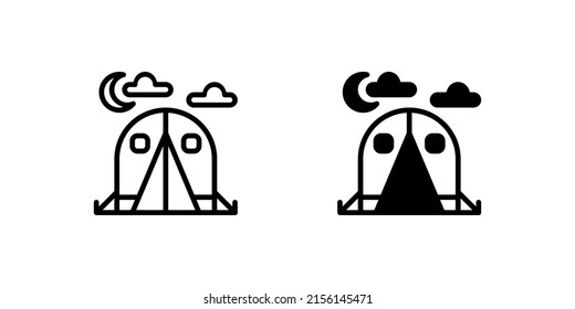 Tent icon, take a break, to continue your long and tiring journey, don't despair! perfect for presentations, icons on websites and mobile apps.