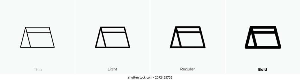 tent icon. Thin, Light Regular And Bold style design isolated on white background