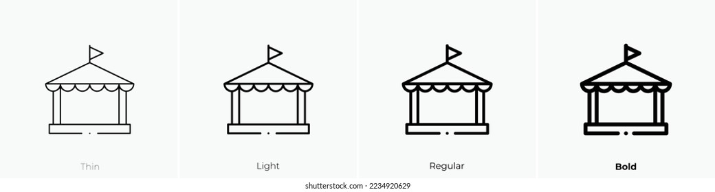 tent icon. Thin, Light Regular And Bold style design isolated on white background