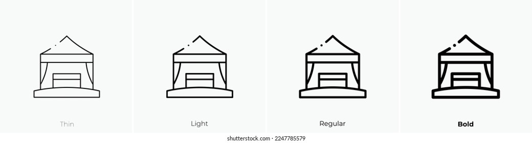 tent icon. Thin, Light Regular And Bold style design isolated on white background