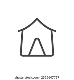 Tent icon Thin outline art symbol
