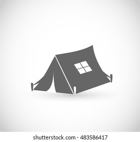 Tent icon vector 