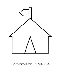 Vector de icono de carpas. Señal de ilustración de acampar. Símbolo de caminata. Logo del campamento.